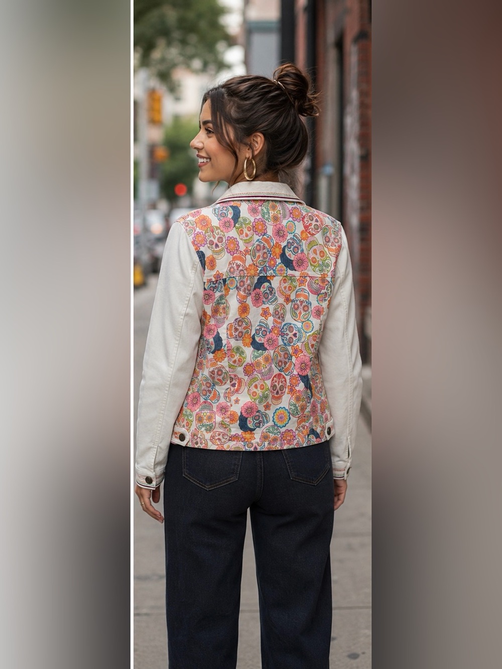 iAy Guey! Duval-Caramelos ‘sugar skull’ denim jacket. Size S - Picture 2 of 9